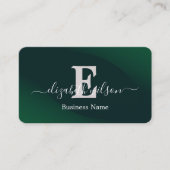 Moderne elegante monogram QR-code visitekaartjes (Voorkant)