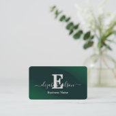 Moderne elegante monogram QR-code visitekaartjes (Staand voorkant)