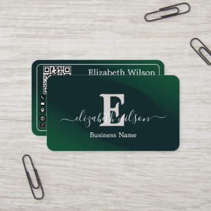 Moderne elegante monogram QR-code visitekaartjes