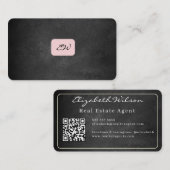 Moderne elegante monogram QR-code visitekaartjes (Voorkant / Achterkant)