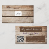 moderne elegante monogram QR-code visitekaartjes (Voorkant / Achterkant)