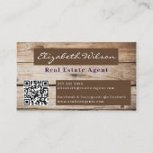 moderne elegante monogram QR-code visitekaartjes (Achterkant)
