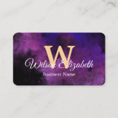 Moderne elegante monogram QR-code visitekaartjes (Voorkant)