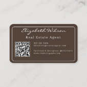 Moderne elegante monogram QR-code visitekaartjes (Achterkant)