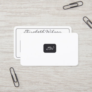 Moderne elegante monogram QR-code visitekaartjes