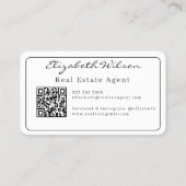 Moderne elegante monogram QR-code visitekaartjes (Achterkant)