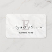 Moderne elegante monogram QR-code visitekaartjes (Voorkant)