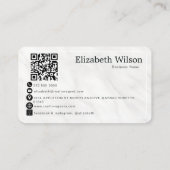 Moderne elegante monogram QR-code visitekaartjes (Achterkant)