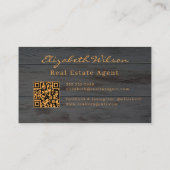 Moderne elegante monogram QR-code visitekaartjes (Achterkant)