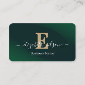 Moderne elegante monogram QR-code visitekaartjes (Voorkant)