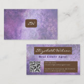 moderne elegante monogram QR-code visitekaartjes (Voorkant / Achterkant)