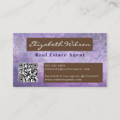 moderne elegante monogram QR-code visitekaartjes (Achterkant)