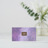moderne elegante monogram QR-code visitekaartjes (Staand voorkant)