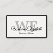 Moderne elegante monogram QR-code visitekaartjes (Voorkant)