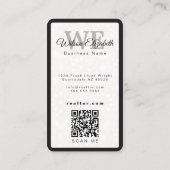 Moderne elegante monogram QR-code visitekaartjes (Achterkant)