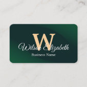 Moderne elegante monogram QR-code visitekaartjes (Voorkant)