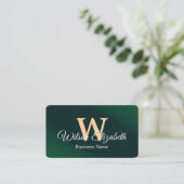 Moderne elegante monogram QR-code visitekaartjes (Staand voorkant)
