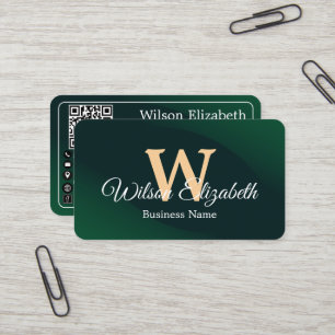Moderne elegante monogram QR-code visitekaartjes