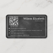 Moderne elegante monogram QR-code visitekaartjes (Achterkant)