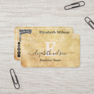 Moderne elegante monogram QR-code visitekaartjes