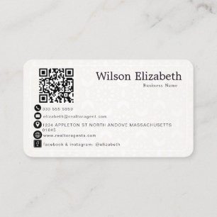 Moderne elegante monogram QR-code visitekaartjes