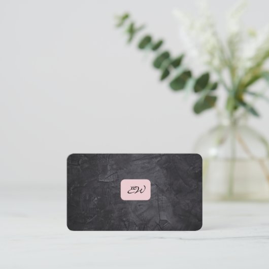 Moderne elegante monogram QR-code visitekaartjes (Staand voorkant)