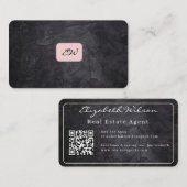 Moderne elegante monogram QR-code visitekaartjes (Voorkant / Achterkant)