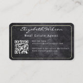 Moderne elegante monogram QR-code visitekaartjes (Achterkant)