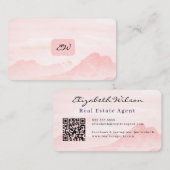 moderne elegante monogram QR-code visitekaartjes (Voorkant / Achterkant)