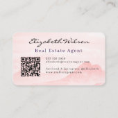 moderne elegante monogram QR-code visitekaartjes (Achterkant)