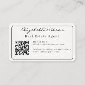 Moderne elegante monogram QR-code visitekaartjes (Achterkant)
