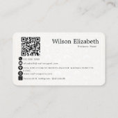 Moderne elegante monogram QR-code visitekaartjes (Achterkant)