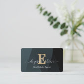 Moderne elegante monogram QR-code visitekaartjes (Staand voorkant)