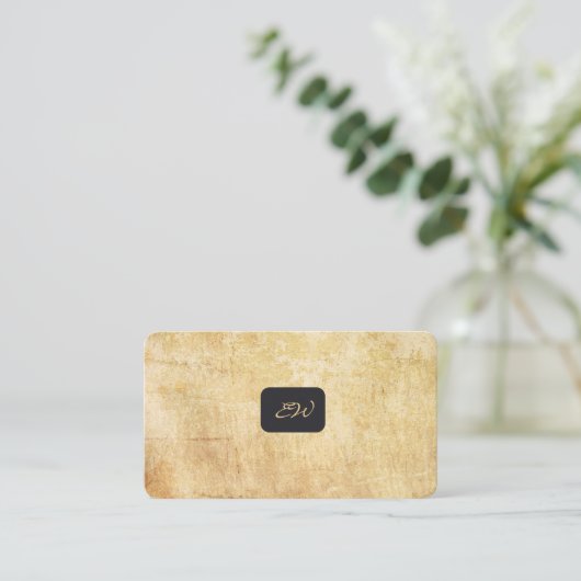 Moderne elegante monogram QR-code visitekaartjes (Staand voorkant)