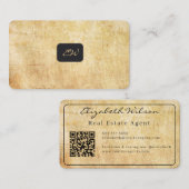 Moderne elegante monogram QR-code visitekaartjes (Voorkant / Achterkant)