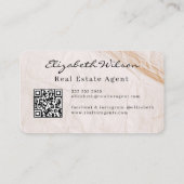 Moderne elegante monogram QR-code visitekaartjes (Achterkant)