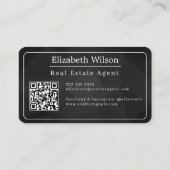 Moderne elegante monogram QR-code visitekaartjes (Achterkant)
