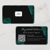 Moderne elegante monogram QR-code visitekaartjes (Voorkant / Achterkant)