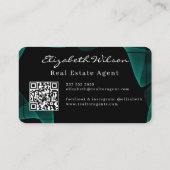 Moderne elegante monogram QR-code visitekaartjes (Achterkant)