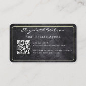 Moderne elegante monogram QR-code visitekaartjes (Achterkant)