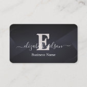 Moderne elegante monogram QR-code visitekaartjes (Voorkant)