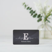Moderne elegante monogram QR-code visitekaartjes (Staand voorkant)