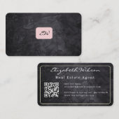 Moderne elegante monogram QR-code visitekaartjes (Voorkant / Achterkant)