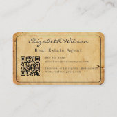 Moderne elegante monogram QR-code visitekaartjes (Achterkant)