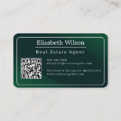 Moderne elegante monogram QR-code visitekaartjes (Achterkant)