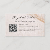 Moderne elegante monogram QR-code visitekaartjes (Achterkant)