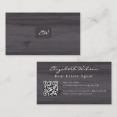 Moderne elegante monogram QR-code visitekaartjes (Voorkant / Achterkant)