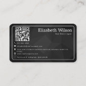 Moderne elegante monogram QR-code visitekaartjes (Achterkant)