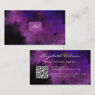 Moderne elegante monogram QR-code visitekaartjes