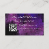 Moderne elegante monogram QR-code visitekaartjes (Achterkant)